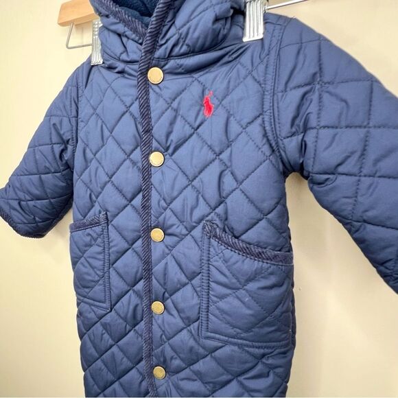 Ralph Lauren Quilted Fleece Lined Snap Closure Snow Suit 3 Months - Picture 3 of 10